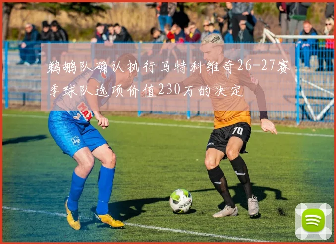鹈鹕队确认执行马特科维奇26-27赛季球队选项价值230万的决定